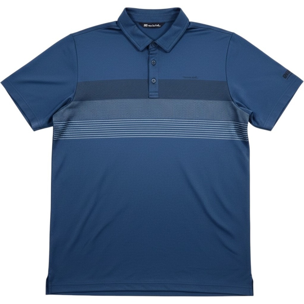 TravisMathew Golf Polo Shirt Mens XL Blue Stripe Performance Pima Empire Cat NEW